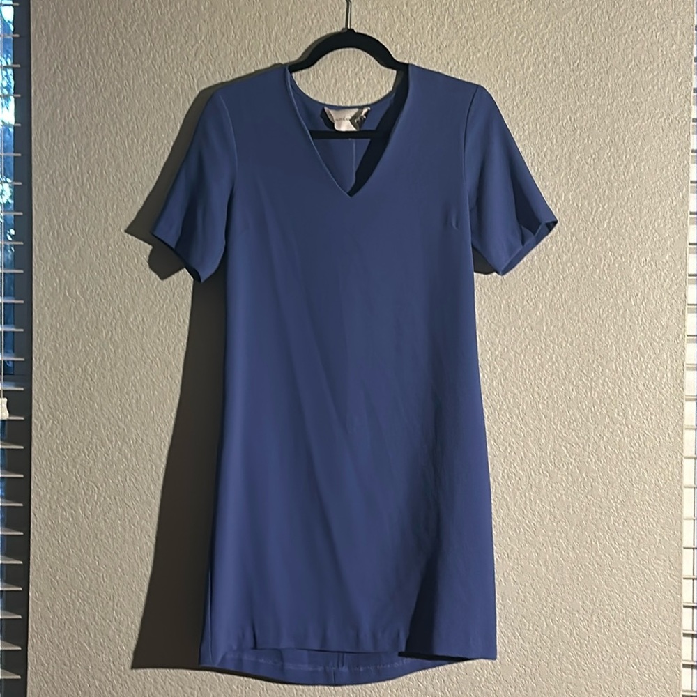 Charles Henry periwinkle dress